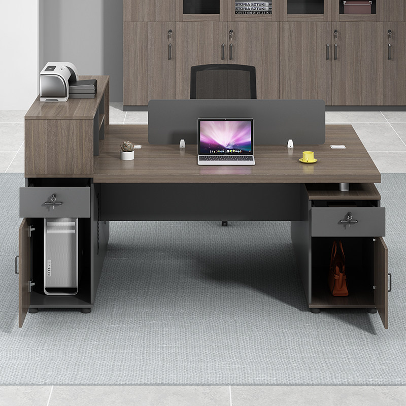 职员办公桌简约现代双面桌屏风工位2/4/6人位自由组合办公室桌子