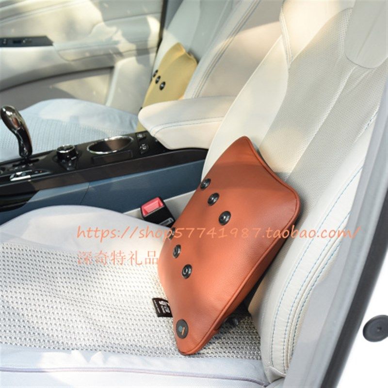 包邮旅行车载可携带USB充电式便携自压式按摩器靠枕背腰腿部靠垫