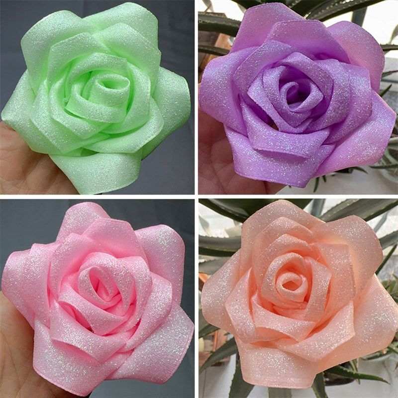 手工制作丝带玫瑰花材料包套餐自己diy制作花朵彩带缎带自制花朵