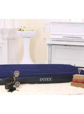 INTEX双人午睡气垫床单人充气床垫植绒蓝色条纹充气床加厚