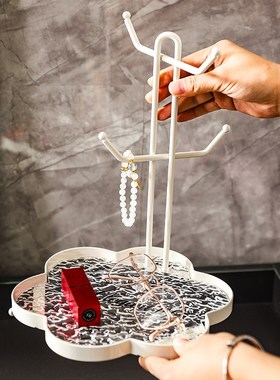 高级感钥匙收纳盘架子玄关入户置物架装饰品摆件亚克力客厅装饰品