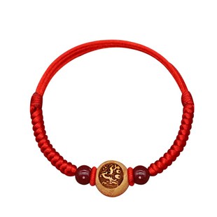 十二生肖红绳手链桃木护身朱砂转运珠女编织手绳男本命年龙礼物