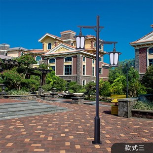 太阳能中式 仿古庭院灯3米景观灯户外防水别墅景区复古灯笼led路灯