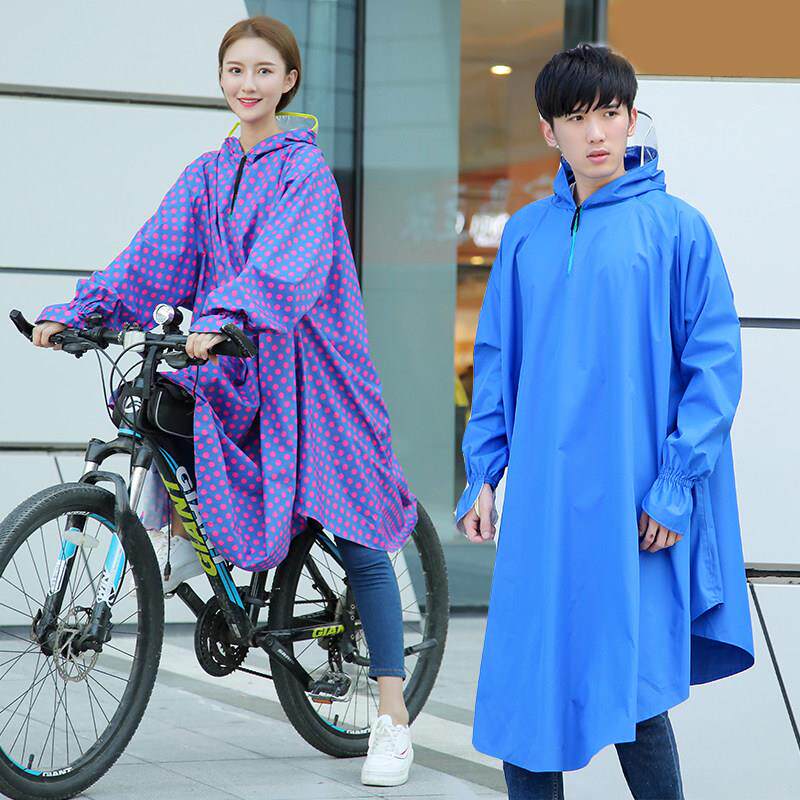 加肥加大雨披电动自行车男女带袖时尚加长连体长款雨披徒步大雨衣