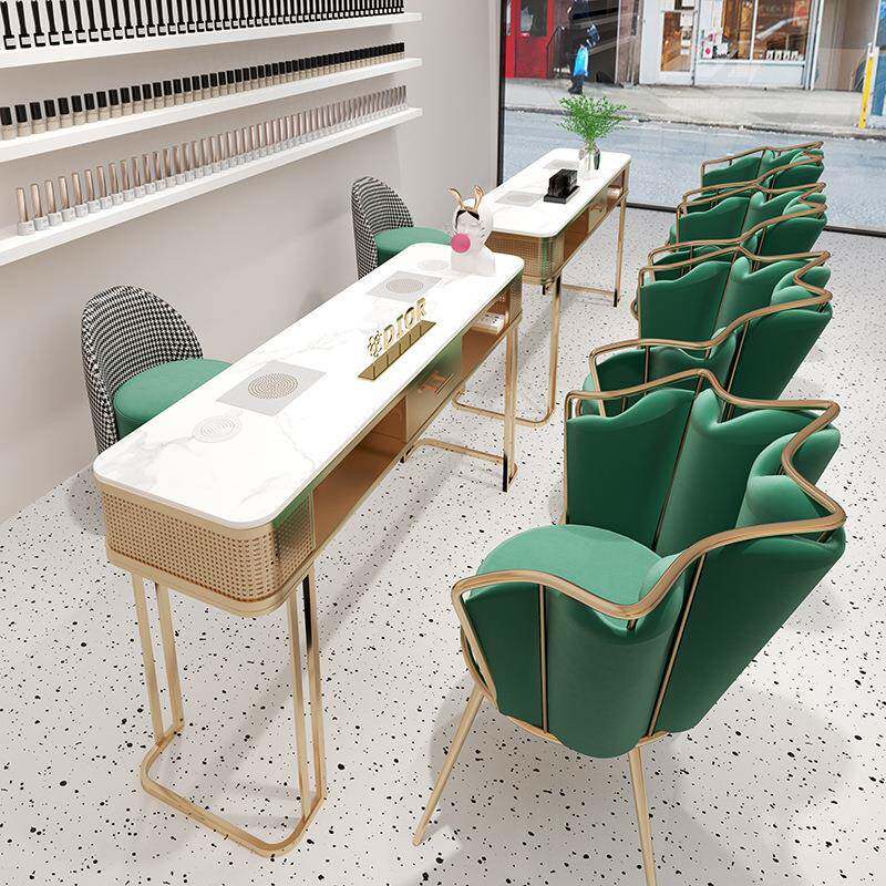 中闽芸尚大功率吸尘器美甲桌椅套装多功能美甲台全套大理石修甲桌
