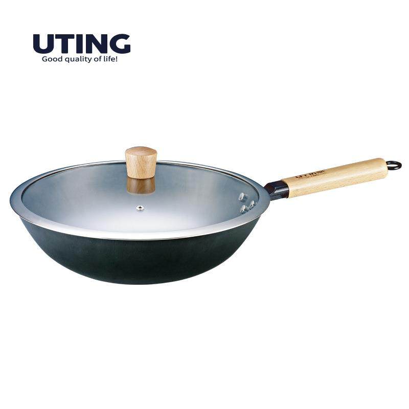 炒菜锅老式铁锅不粘锅家用无涂层不易生锈加厚铸铁炒锅生铁不沾锅