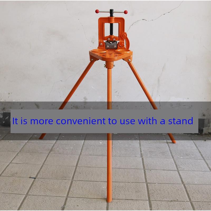 重型管子台虎钳三脚带架压力钳龙门钳夹管工具龙门架2号3号4#5#