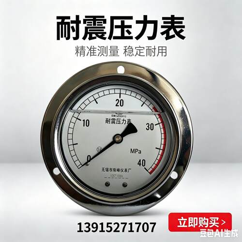 珠峰压力表耐震压力表, 无锡珠峰仪表厂.ZFYB..YN100III轴向带边