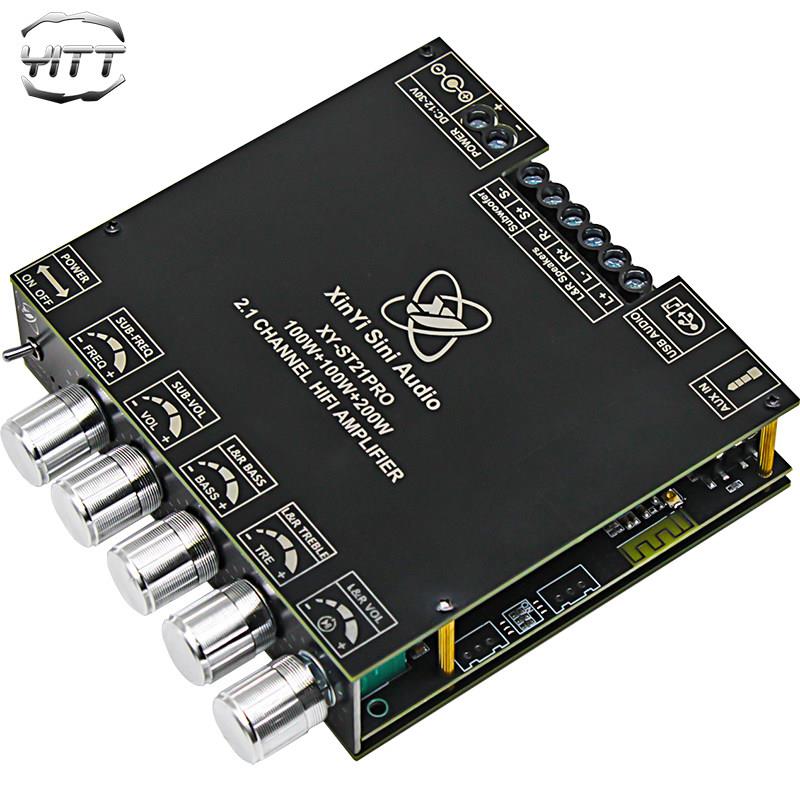 双芯片TPA3221蓝牙5.2功放板带开关高低音频率调节大功率DC12-30V