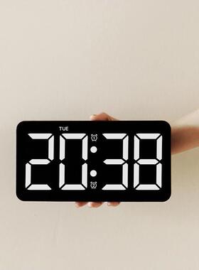 2024新款挂钟电子时钟数字时间显示器桌面摆台式简约现代客厅挂墙
