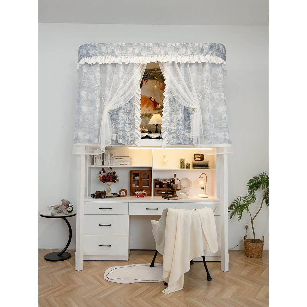 花溪语学生宿舍上铺下铺遮光u型轨道床帘寝室大学隐私遮挡帘城堡