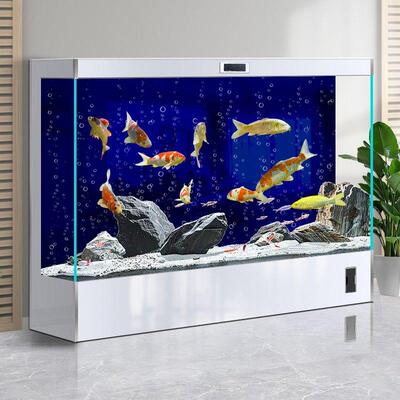 2025新款超白落地玻璃过滤制氧一体机水族箱客厅免换水鱼缸金鱼缸