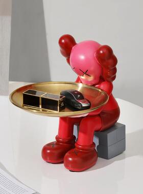 现代简厅约纳玄关居IXJ钥匙收托盘暴力熊摆件客桌面创意家软装饰