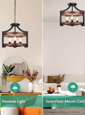 卧f室吊灯l北欧圆形实木创意简约仿QH1003古楼梯ot舍农书房吧台餐