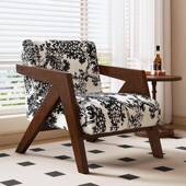 北实木人16263沙发法椅式 民宿古风客厅阳单台休闲网红懒人沙欧发