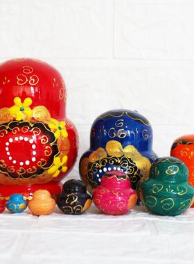 娃俄罗斯套娃漆10层套大肚椴木烤手工制作厂家手工OLZ全漆