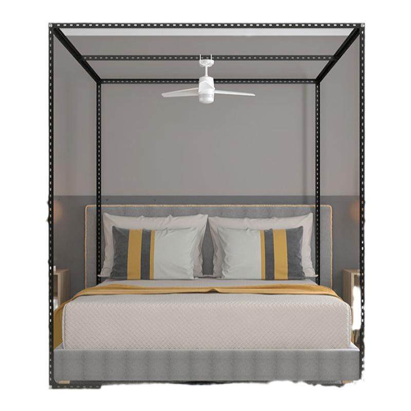 定制加粗可伸缩蚊帐2024落地穿杆帘新款轨道年支架加厚架子床家用