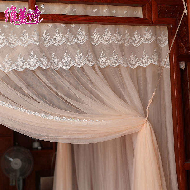 中式床架子床蚊帐家用卧室老式帐床宫廷帘床可支架古代无需幔