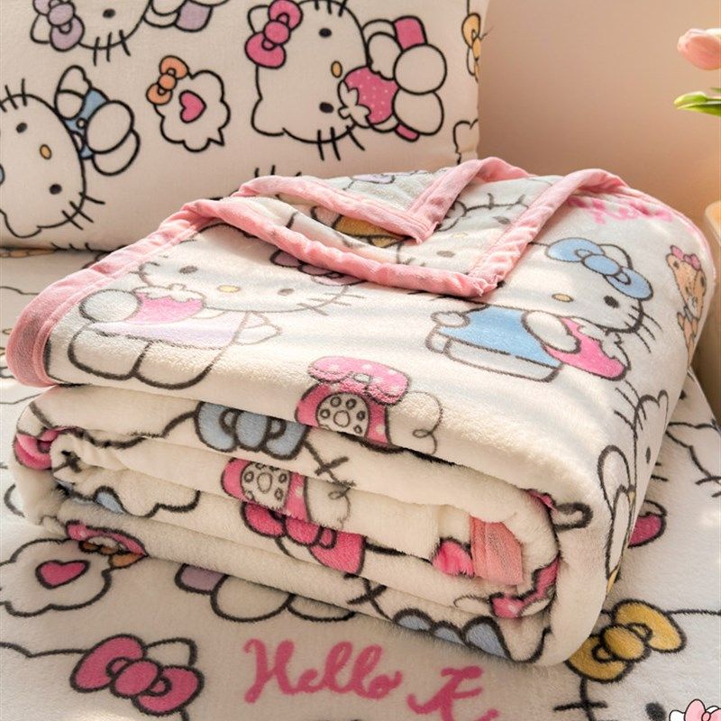 卡通双面毛毯沙发盖毯单人办公室午休毯空调小毯子加厚床单