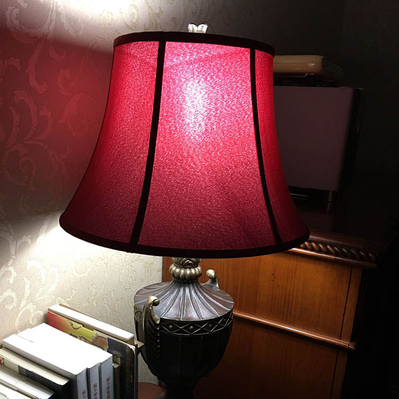 欧式布艺灯罩外壳台灯落地灯配件个性大小创意红色卧室书房床头罩