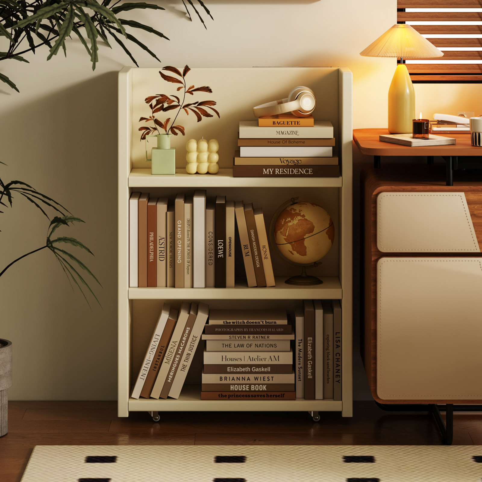 书桌旁移动边几实木小书架小户型卧室多功能收纳置物架客厅小推车,住宅家具,移动边几/推车,淘宝优惠券,粉丝福利购,淘宝优惠卷