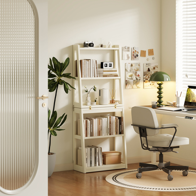 实木折叠五层收纳书架