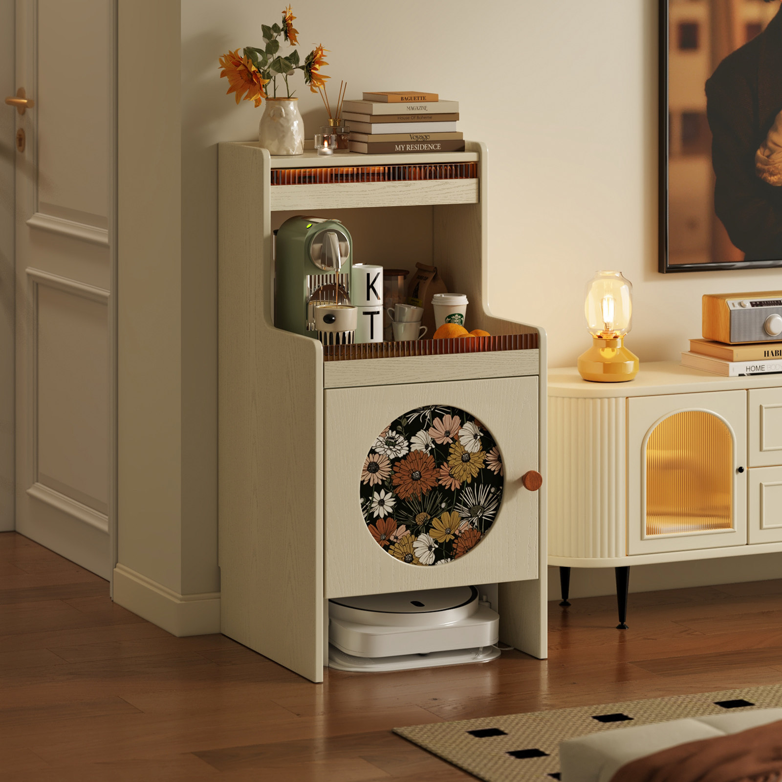 扫地机器人柜客厅收纳置物架小户型简约边几家用沙发旁收纳储物柜,住宅家具,扫地机器人柜,淘宝优惠券,粉丝福利购,淘宝优惠卷