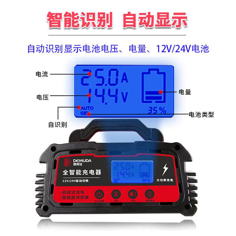汽车电瓶充电器率12v24v功摩大托车功叉车蓄电池充DC250(电器大