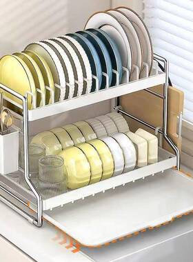 碟子功厨房多能置盘物台架碗柜面沥水碗碟收纳碗台KA265265式餐具