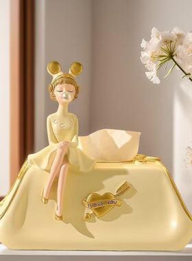 工厂泡泡女孩纸卧巾盒家居抽客厅玄关室橙绿SZ001色纸盒桌面摆粉