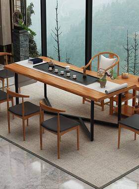 新中式简约实茶木家用室泡茶新款办公禅室桌功夫意茶桌椅KGU组合