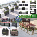 不锈钢花箱户外商业外摆隔断围栏市政护栏花池长方形组合铁艺花坛