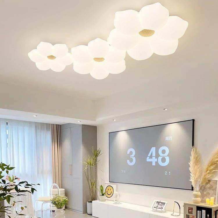 卧室吸顶灯网红花瓣奶油风儿童房灯家用温馨浪漫2025年新款房间灯,鲜花速递/花卉仿真/绿植园艺,割草机/草坪机,淘宝优惠券,粉丝福利购,淘宝优惠卷