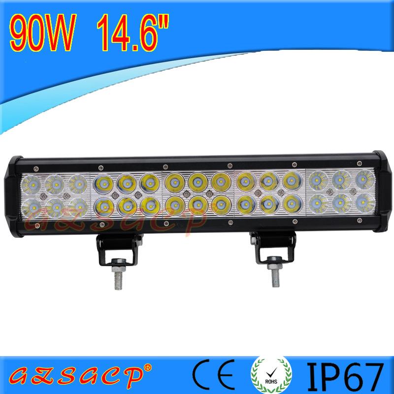 汽车led长条射灯 双排超亮条灯 越野车顶射灯 前杠中网大灯90W