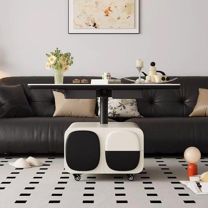 移动岩板茶几可折叠升降意式极简创意多功能客厅小推车沙发边几