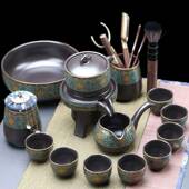 整套懒人自钉动瓷茶茶杯茶道石磨泡茶具71330盘紫砂壶陶玻璃杯制