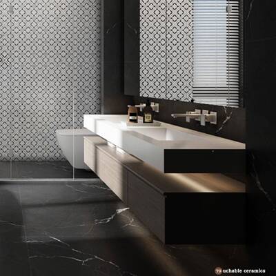 新品0时尚黑白根瓷砖61270-71600×120别客厅商铺哑光墅黑色地砖