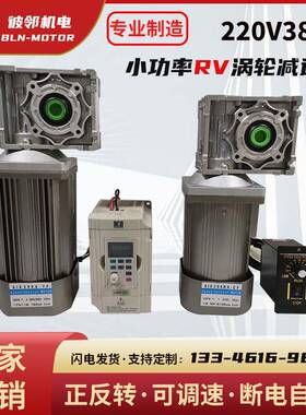 微型交流20V380V调速速R5V30R2V40RV0涡轮蜗杆减速GDT机自锁双轴