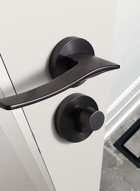 帕F11-B33戈黑色门把木手内室机械门锁卧室书房办室门58分体公锁