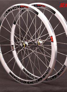700复古银色直拉扁辐条竞速0刀圈UTK公C路自4行车车轮组