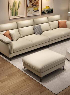 户免洗科技布沙发客厅轻奢简约小直排人四三人猫77891抓布型艺沙