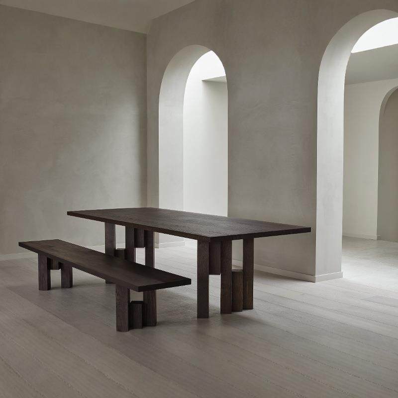 中古风创意实木餐桌原木大板洽谈桌接待桌茶桌现代设计师工作台