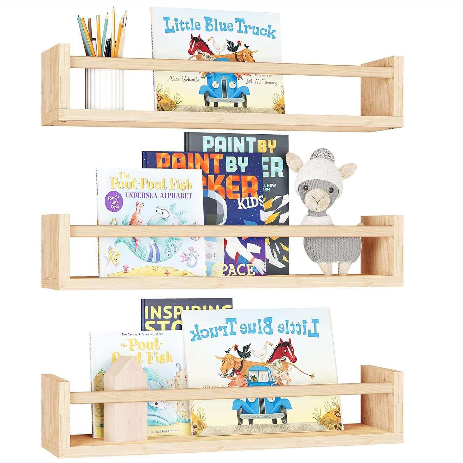 Nursery Shelves,Floating Bookshelves for Wall Baby Nursery