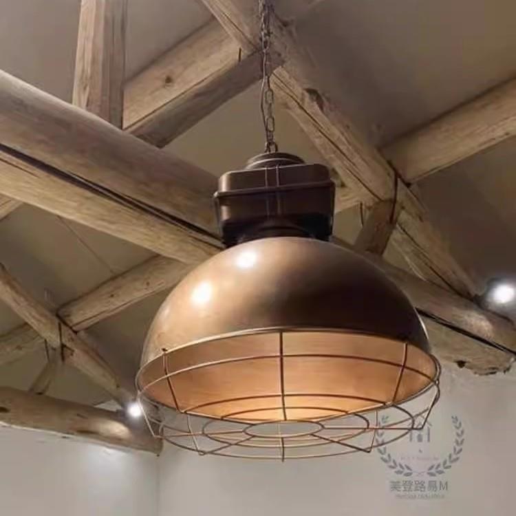 工业风复古风吊灯餐厅前台酒吧loft创意简约单头铁艺锅盖吊灯
