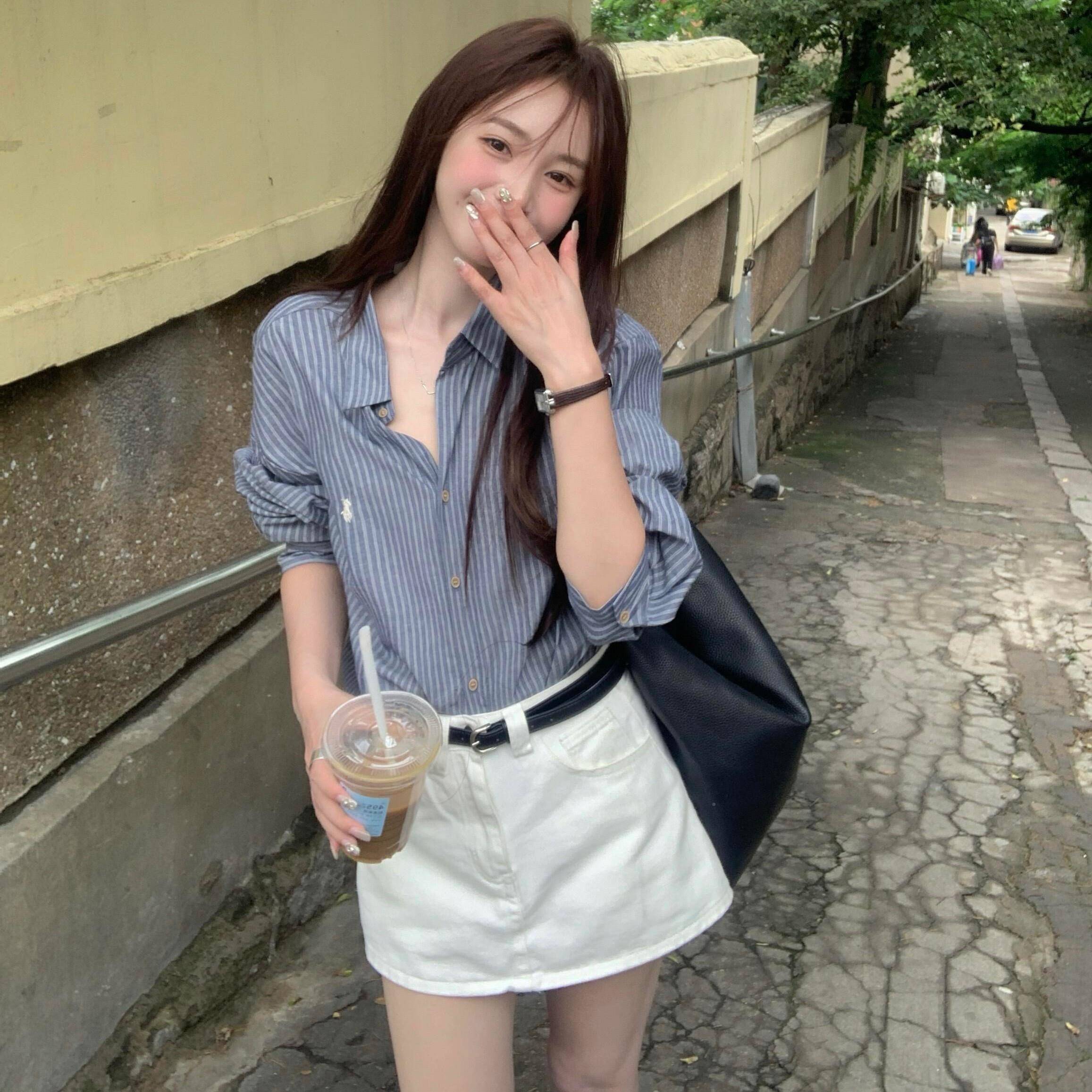 白001色纯棉牛仔裤裙2026春夏女款新小子高个腰显瘦修身显高短裙