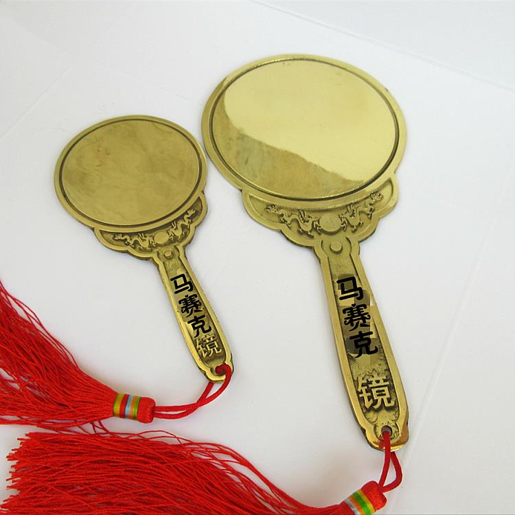 面铜镜太极八卦镜生肖镜纯铜大号平镜SD00-2a带手婚柄结压黄箱底