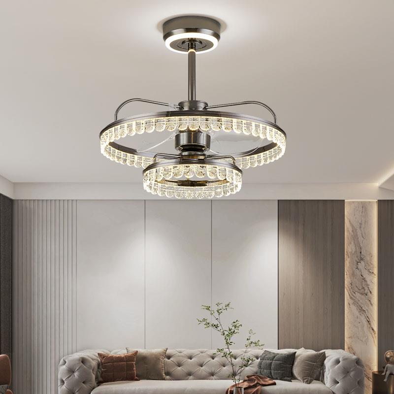 餐风扇水灯轻奢厅客厅AOSIBANG卧室吊扇灯家用变频大风力晶饭厅餐