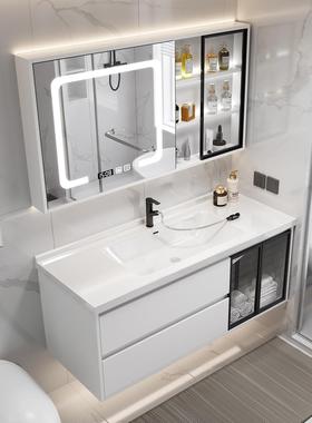 瓷轻奢浴室柜组手合卫生间智能洗脸盆柜洗漱代台一体陶现20220617