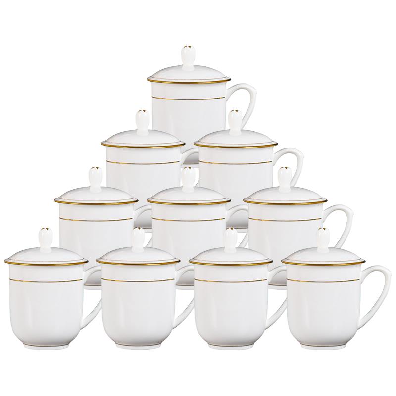 利瓷20160412林陶景德镇骨茶杯带盖瓷家用水杯会描金边办公室议杯