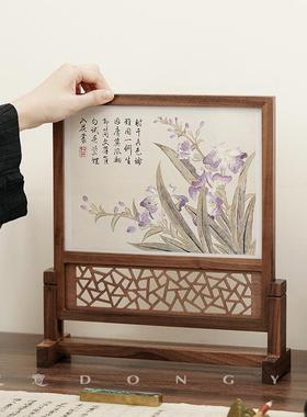 意东意文房实木插MPJ-0006屏中式小屏风隔断禅小桌面摆件摆台装法
